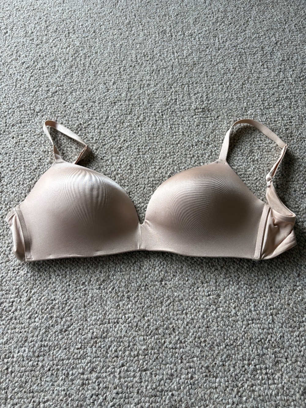 Auden 36D Wirefree Lightly Lined Bra – Soft Beige Comfort Underwear